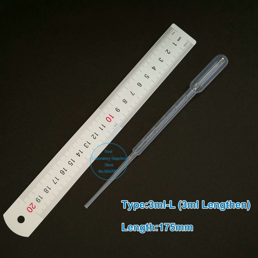 100pcs/lot Lab 1ml 2ml 3ml 3ml-L sterile plastic pasteur pipettes with independent paper-plastic packaging