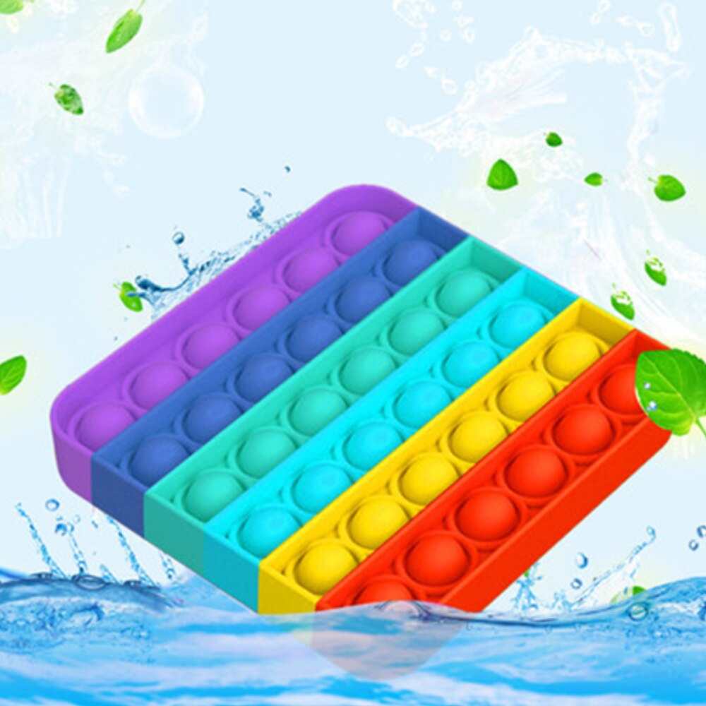 Push Bubble Sensory Fidget Silicone Stress Reliever Squeeze Toy Autism Funny Anti-stress Reliever Rainbow Educational Toys