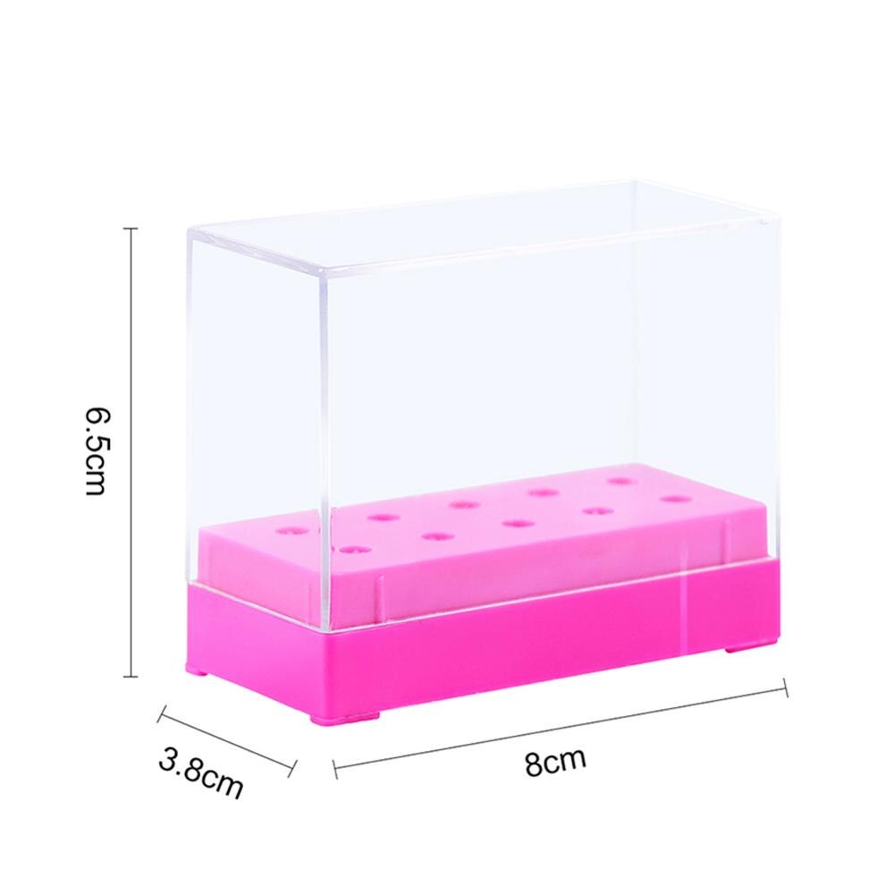 Nail Drill Bit Display Container Acrylic Holder Case Nail Art Drill Bit Empty Home Jewelry Storage Box Manicure Accessory