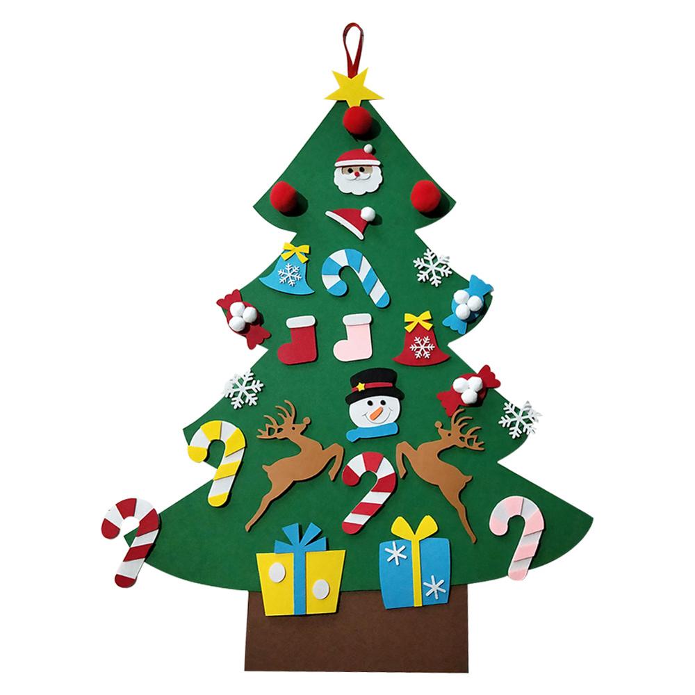 DIY Voelde Kerstboom Deur Muur Opknoping Kids Feestartikelen Kerstboom Set Ornament 98cm * 70cm: A