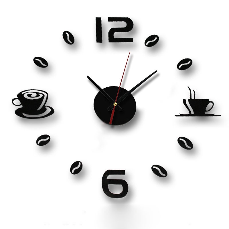 Acrylic Diy Self Adhesive Interior Wall Decoration Mute Clock Quartz Mute 3d Wall Clock Kitchen Home Decor Wall Clock