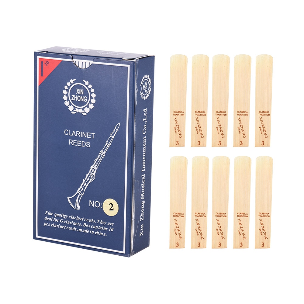 Clarinet Reeds Normal Level G Clarinet Reeds Strength 2.0/ 2.5/ 3.0 for Beginners Woodwind Instruments 10pcs/ Box