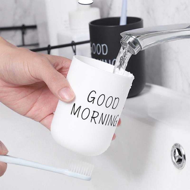 1pc enkle nordiske rejser bærbare vaskekopper hjem badeværelse par plast god morgen tandbørsteholder kop opbevaringskop
