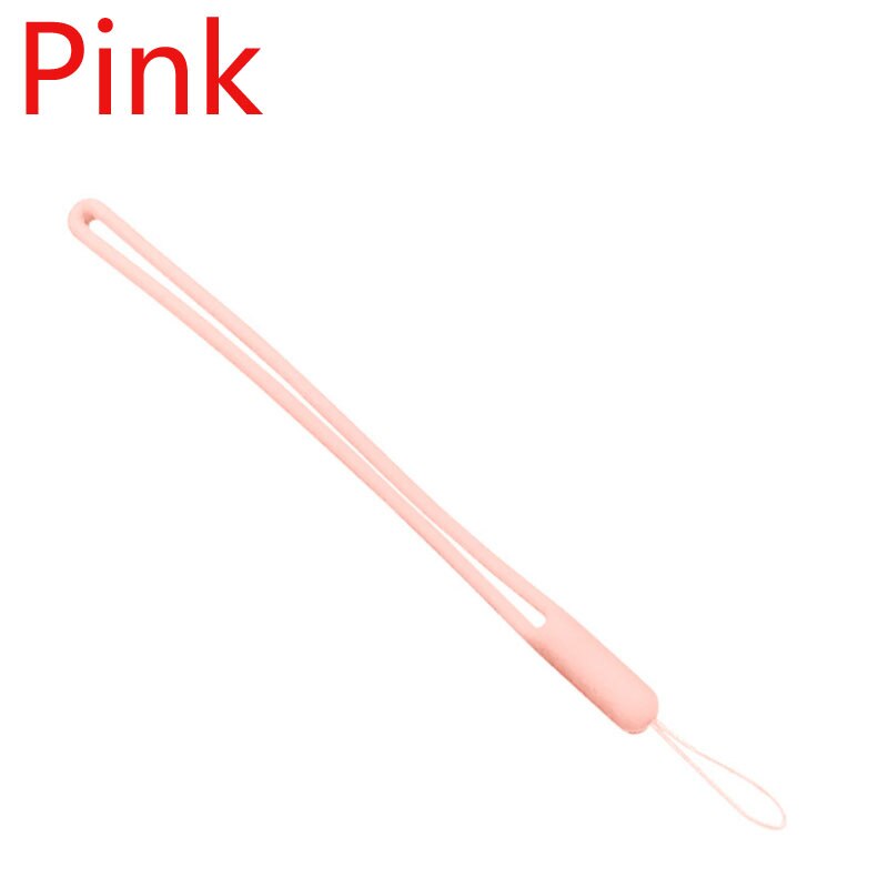 Korte Siliconen Mobiele Telefoon Lanyard Houder Telefoon Pols Bandjes Lanyards Sleutelhanger riem Id-kaart Gym USB Badge Koord Opknoping Touw: Roze