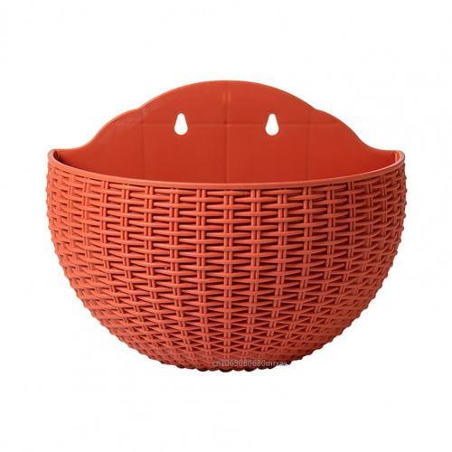 Flower Pot Exquisite Wall-mounted Plastic Wall Hanging Basket Flowerpot for Outdoor Garden Balcony Decoration Planter: Yellow / Small