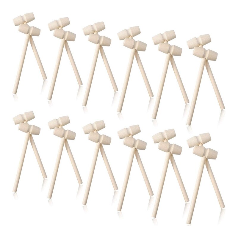 24 Pieces Wooden Crab Mallet Seafood Shellfish Wood Cracker Mini Wood Hammer Shell Cracker for Seafood Lobster Tool