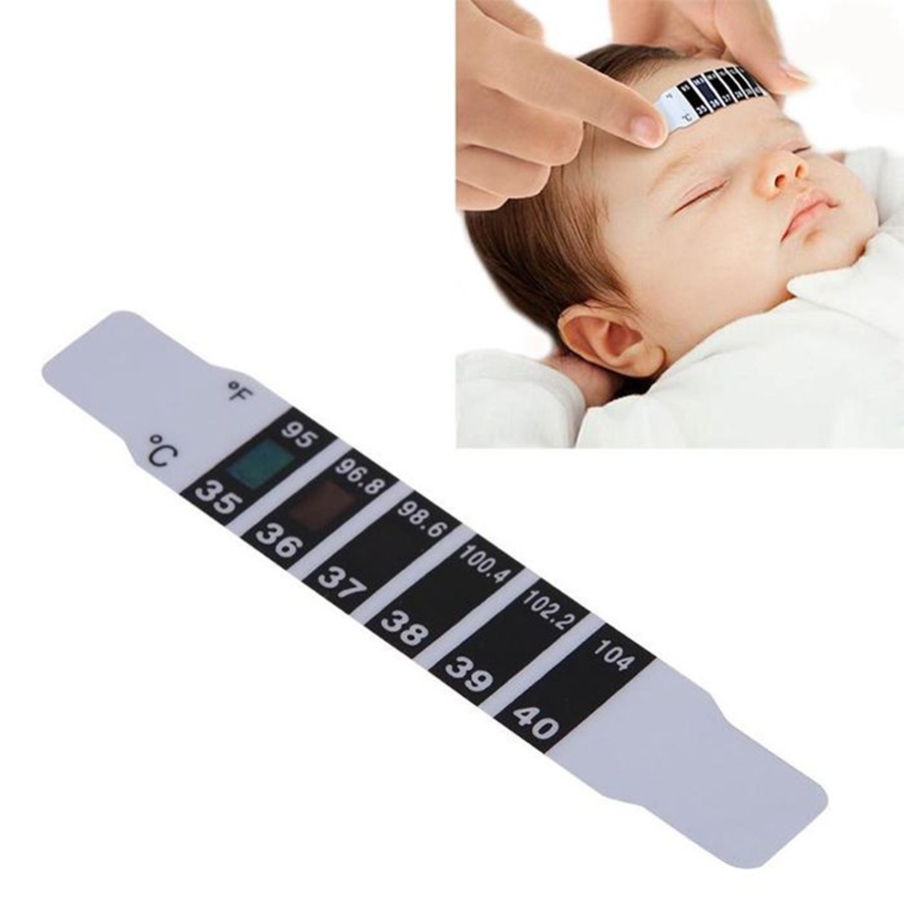 2pcs/set Baby Kids Forehead Forehead Thermometer Temperature Gauge Bendable Infant Forehead TemperaturePaste# 287981