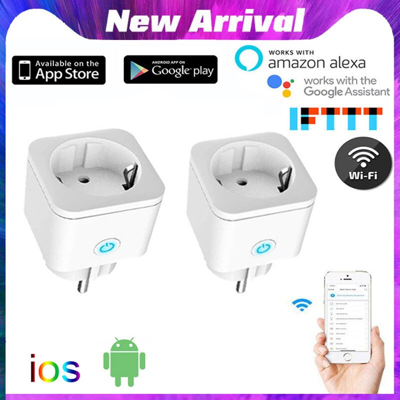 Smart Plug WiFi Socket 16A Power Monitor Timing Function SmartLife Voice Control Work With Alexa Google Assistant 100-240V
