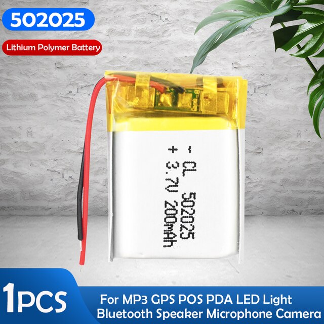 2 Batterie Ricaricabili Al Litio 3.7V 180mAh 502025 Per Auricolari Bluetooth E GPS