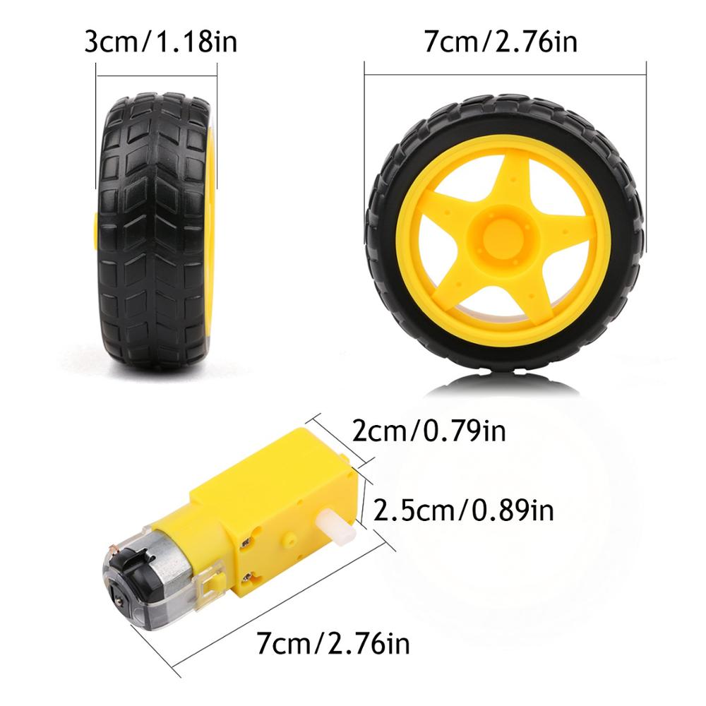 Electric Motor Gearbox Engine For arduino Car Tire Yellow Wheel with Plastic TT Motor 3-6V Dual Shaft Gear Motor TT Magnetic