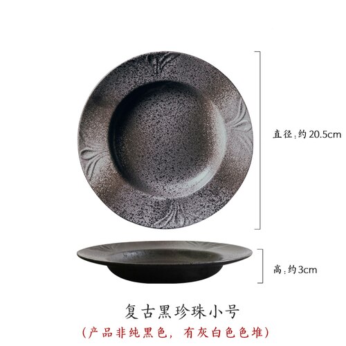 Soup Plate Deep Bowl Vegetable Wide Side Ceramic Round Plate Japanese-style Restaurant Dish Household Cutlery Set Hotel Dish: b1  20.5x3cm
