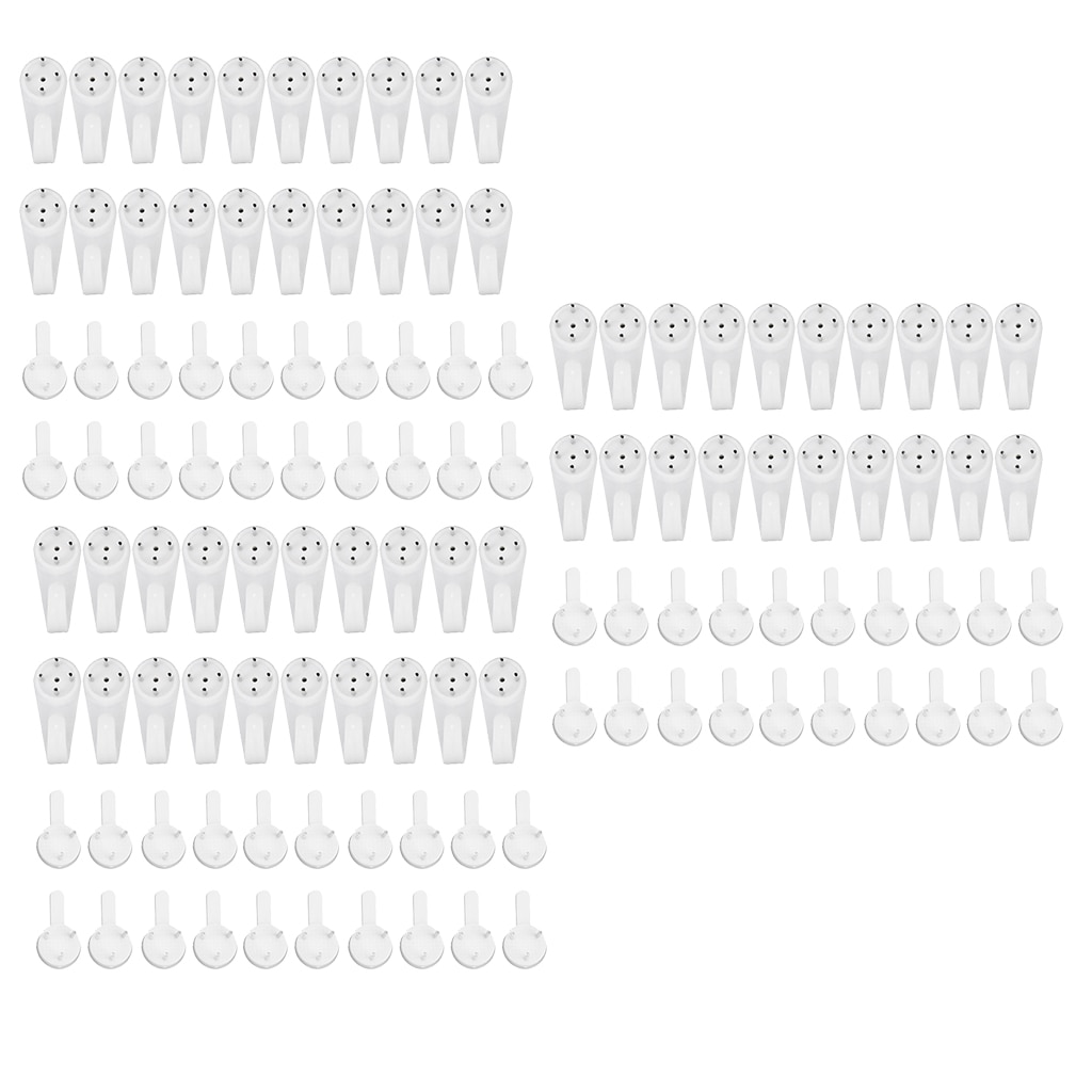 60x Invisible Traceless Wall Mount Photo Picture Frame Nail Hook Hanger 30mm