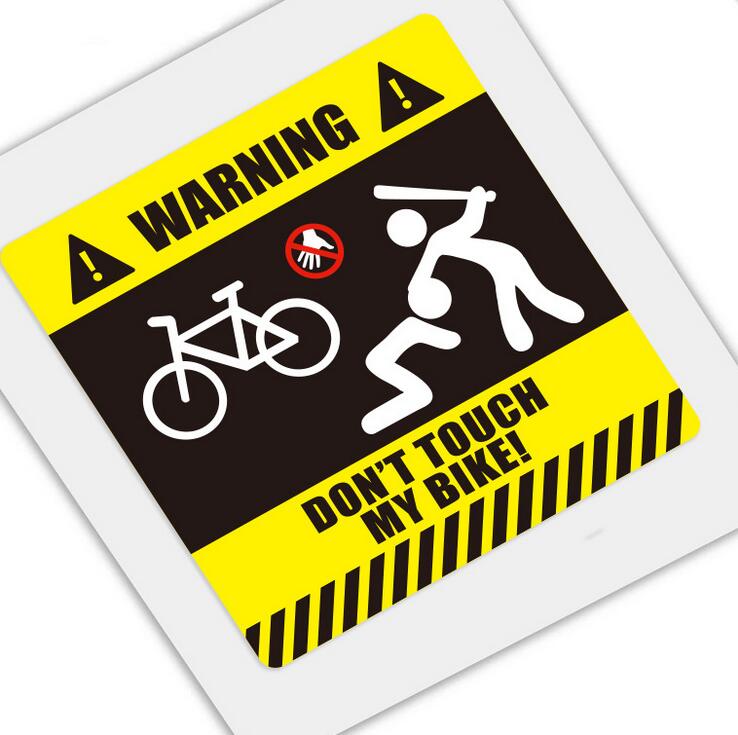 Don't touch my car warning sticker road bike mountain frame don't touch my car waterproof bike personality sticker: a