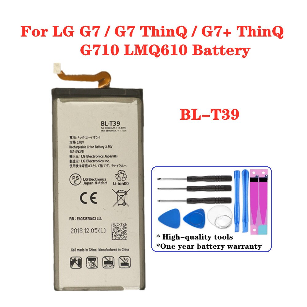 Battery For LG V10 V20 V30 V40 V50 G7 ThinQ G3 G4 G5 K7 K8 K10 K20 Plus Leon Tribute 2 5 Optimus LTE 3 L7 2 F3 F5 Google 2: BL-T39