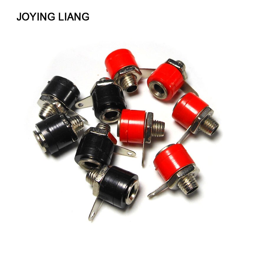 Banana Plug Terminal Dia 4mm Copper Banana Jack Socket Panel Terminal Connectors Red Black Optional