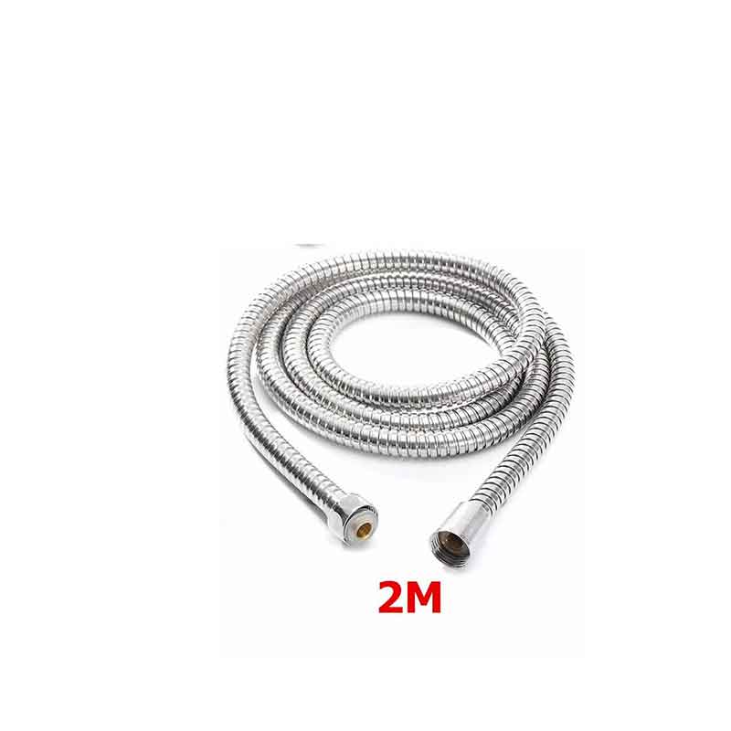 1 st flexibel duschslang 1m/1.5m/2m vvs-slangar rostfritt stål krom badrumstillbehör vattenhuvud duschmunstycke: 2m