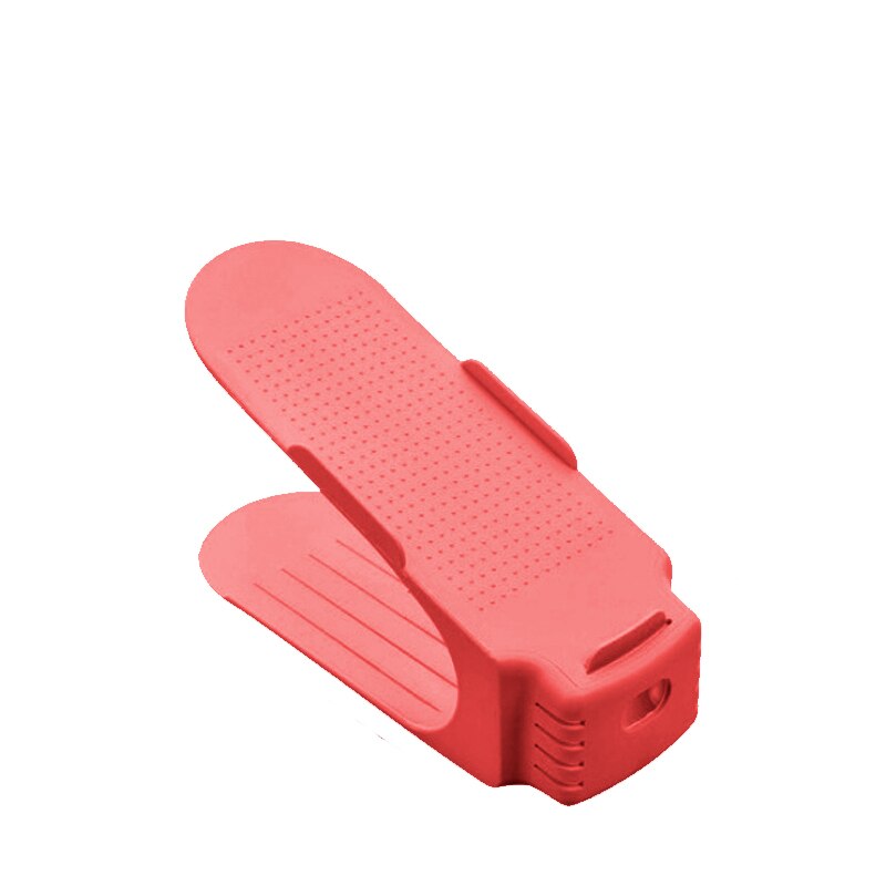 Shop Display Shoe Racks Double Cleaning Housekeeping Space-Saving Plastic Rack Storage Shelf Store Shoe Stand Shoemaker zapatero: Red Color