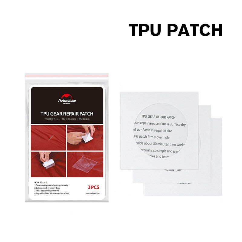 3 pieces naturehike camp tent tpu gear repair patch waterproof patch sleeping bag mat