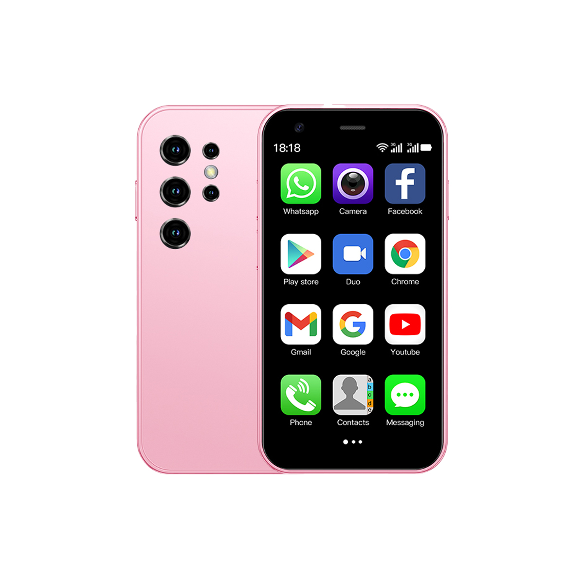 Soyes mini 24 3.0 Polegada smartphone de tela pequena 32gb de armazenamento android 8.1 sistema puro suporte play store duplo sim dupla espera: Rosa