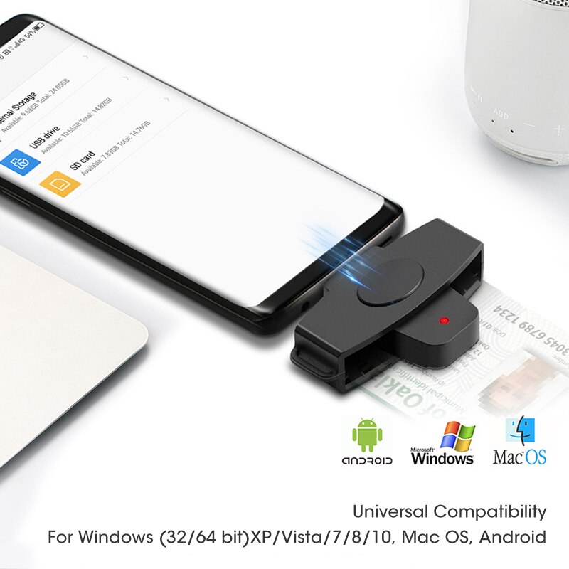 Smart External Card Reader USB2.0 Tax Declaration Ic Smart External Card Reader SD TF SIM Smart Card Reader Connector Adapter