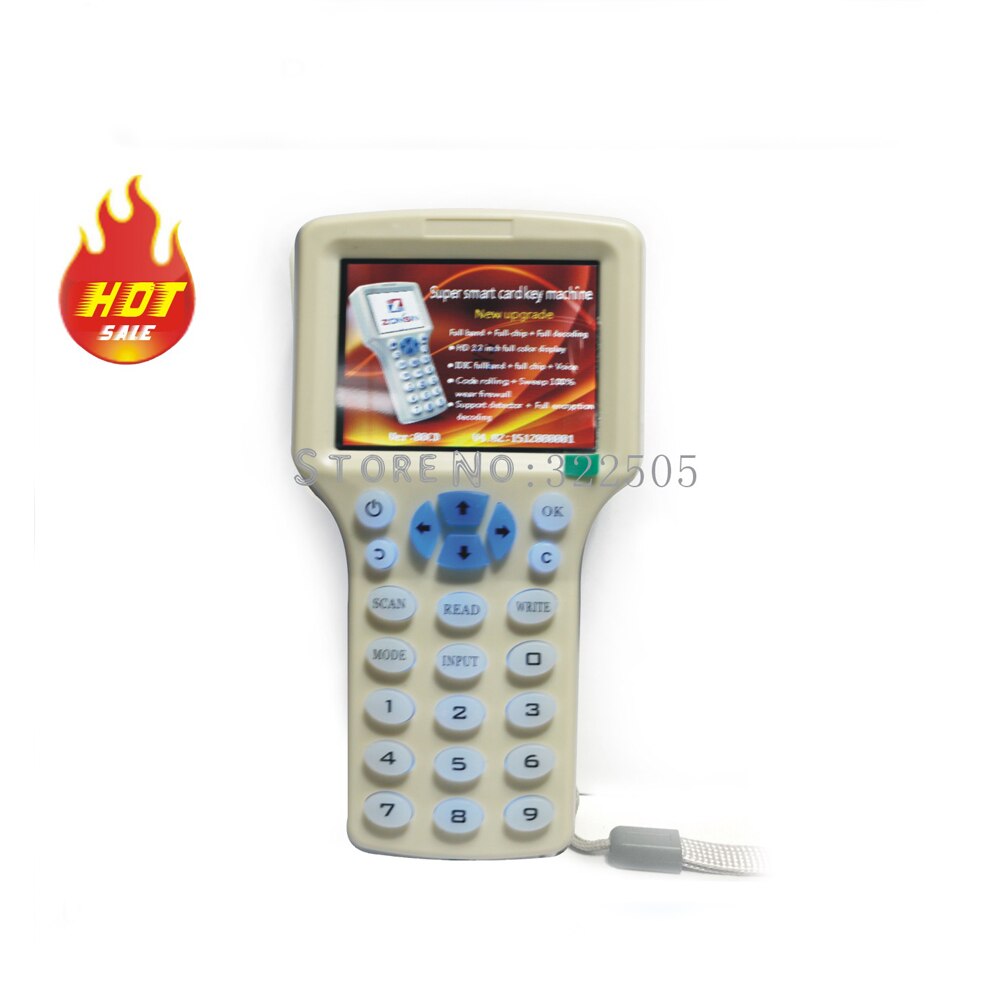 English 10 Frequency RFID Reader Writer Copier Duplicator IC/ID with USB Cable for 125Khz 13.56Mhz Cards LCD Screen Duplicator