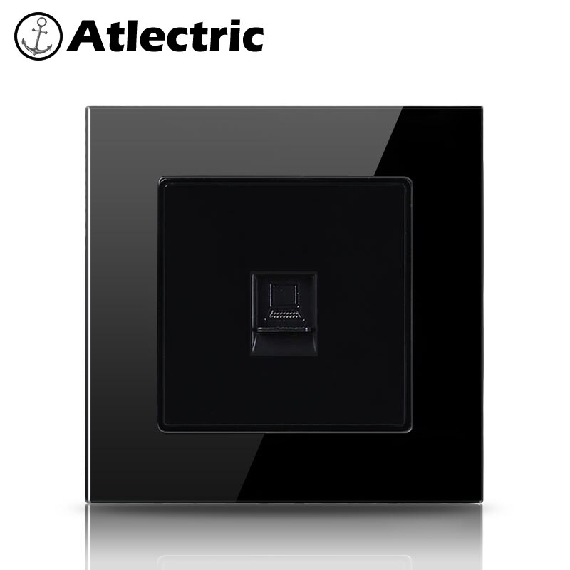 Elektrische  rj45 en tv-aansluiting, televisie- en computeraansluiting, dubbele internetaansluiting, luxe glazen paneelaansluiting