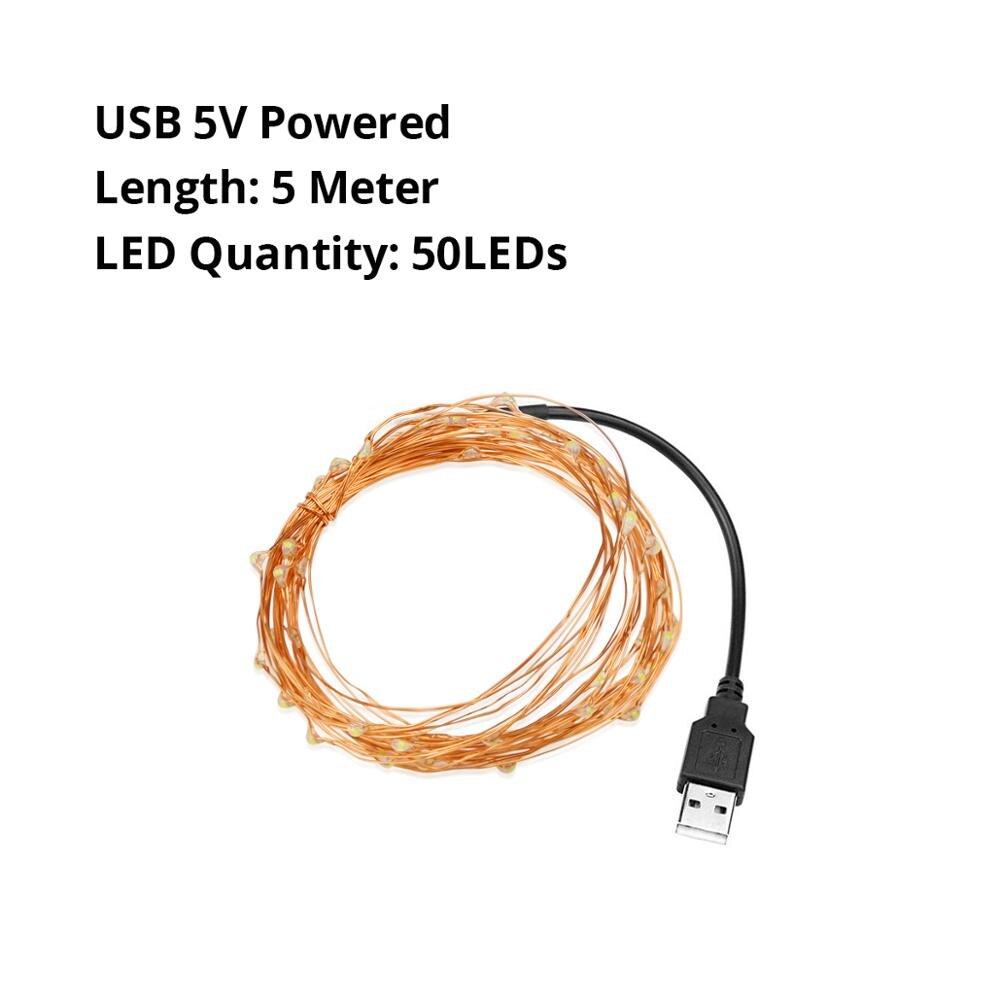 Unterwasser Girlande Lampe IP65 Wasserdichte LED Streifen Schwimmen Schwimmbad Hause Dekorative Band Garten lichter Weihnachten Schnur Licht: USB Energie 5M / Weiß