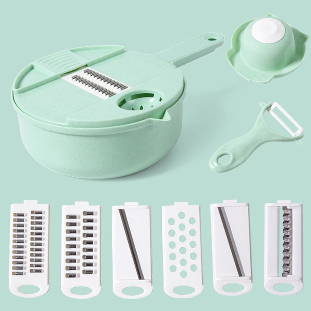 1 Set Multifunctionele Groentesnijder Aardappel Handleiding Shredder Slicer Home Kitchen Wortel Rasp Rasp: green