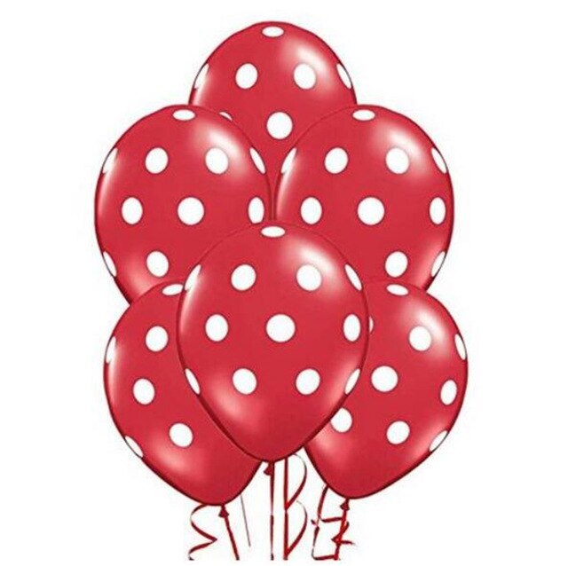 Ballons gonflables en Latex 24 pièces, 12 pouces, à pois, rouge et noir, ballon à Air pour fête pour enfants, pour cérémonie, pour anniversaire, pour bébés: Red