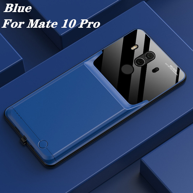 External Power Bank Case For Huawei Mate 10 Pro Battery Case Battery Charger Case For Huawei Mate 10 Powerbank Charging Cover: Blue For Mate 10 Pro