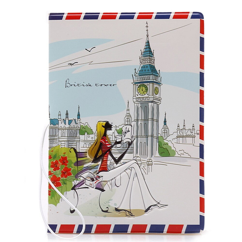 24 Styles Passport Cover Card ID Holders Women Men Travel PVC Document Folder Passport Package Eiffel Tower: 8