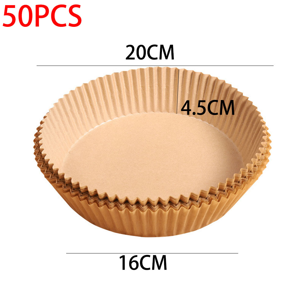 10/25/50Pcs Papel Airfryer Bakpapier Wegwerp Papier Liner Non-stick Olie-Proof Oven pad Kom Mand Keuken Accessoires: 50PCS Coffee