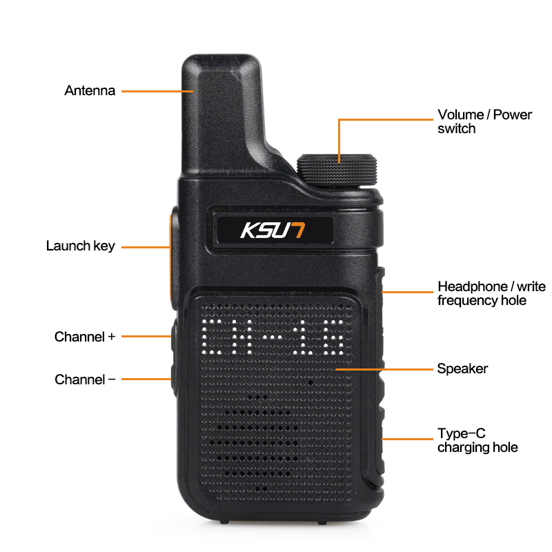 KSUN-Mini Walkie Talkie portátil, Radio de dos vías, de M6, PMR 446