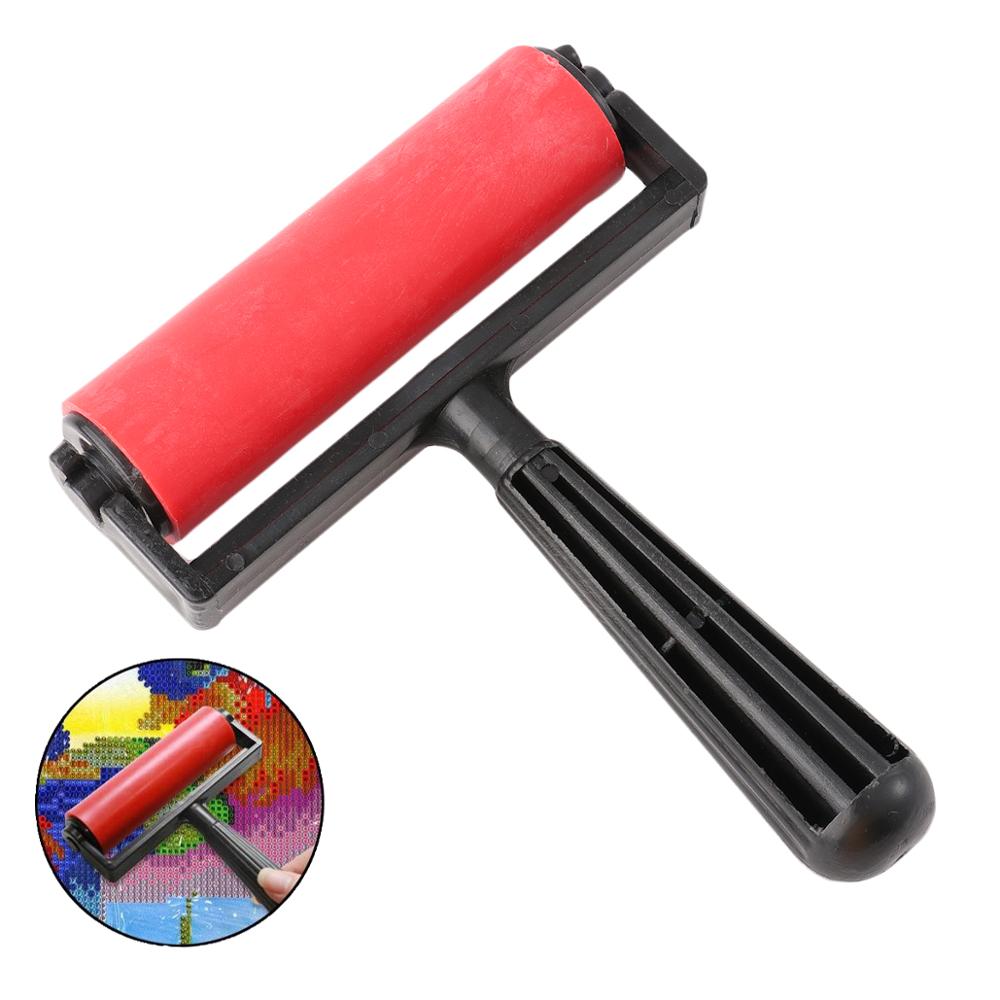 10cm printmaking gummirulle soft brayer håndværksprojekter blæk og stemplingsværktøjer (rød)