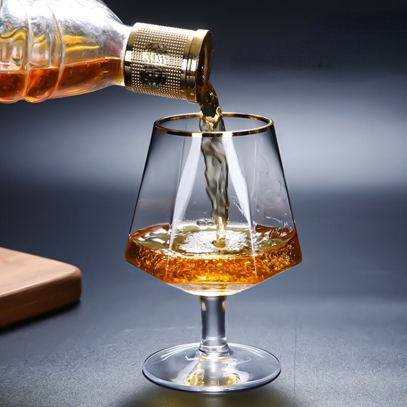 300-600ml Lead-Free Crystal Whiskey Brandy Wine Glass Exquisite Shape Goblet Festival Family Bar Drinkware Cup