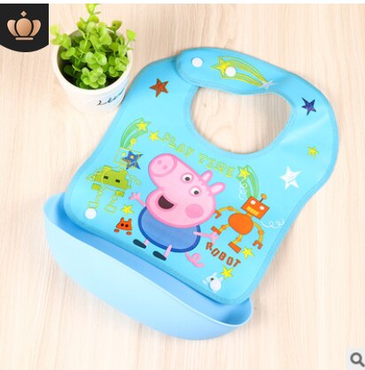 Practical Waterproof Silicone Baby Bib Washable Roll Up Crumb Catcher Feeding AU: I