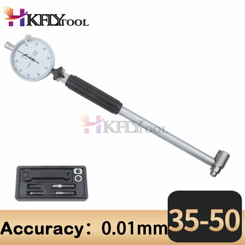 Calibrador de diámetro de orificio de Dial, medidor de medición de diámetro interior, cilindro de escala, medidor de volumen, rango de indicador de Dial 35-50MM 0,01 MM