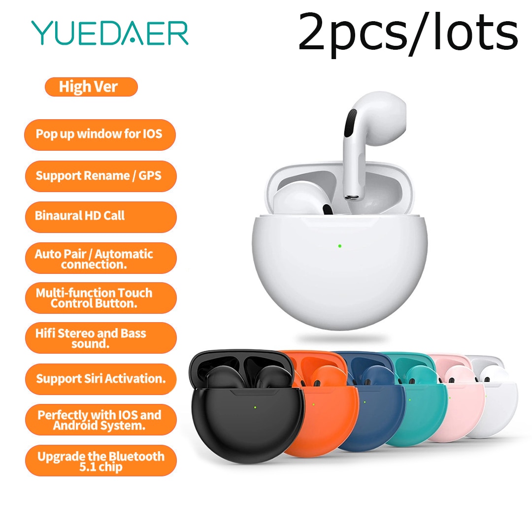 2pcs TWS Bluetooth 5.0 Earphones Charging Box Wireless Headphone 9D Stereo Sports Waterproof Earbuds Headsets With Microphone