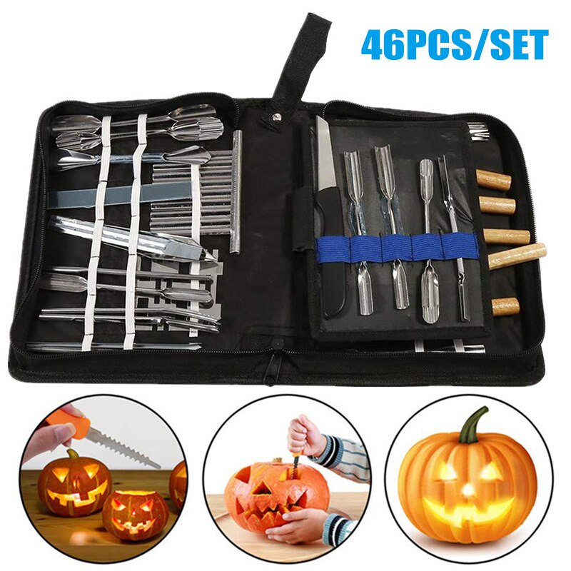 46pcs Culinary Carving Tool Set Fruit Vegetable Food Garnishing Cutting Slicing Garnish Tools Kit: Default Title