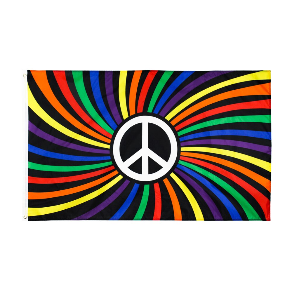 90*150cm LGBTQIA gay pride rainbow Peace Flag: D