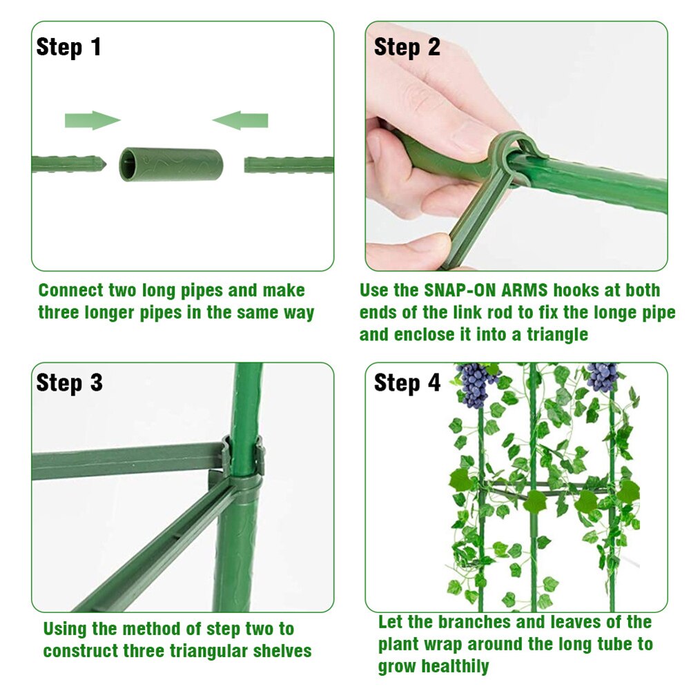 Vertical Climbing Plant Stake Multi-functional Practical Durable Cage Garden Tomato Vegetable Trellis with 3pcs Clips