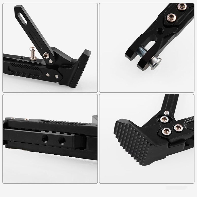 Black Universal Motorcycle Plastic Side Stand Moto Bike Kickstand Non-slip Plate Side Extension Support Foot Pad Base