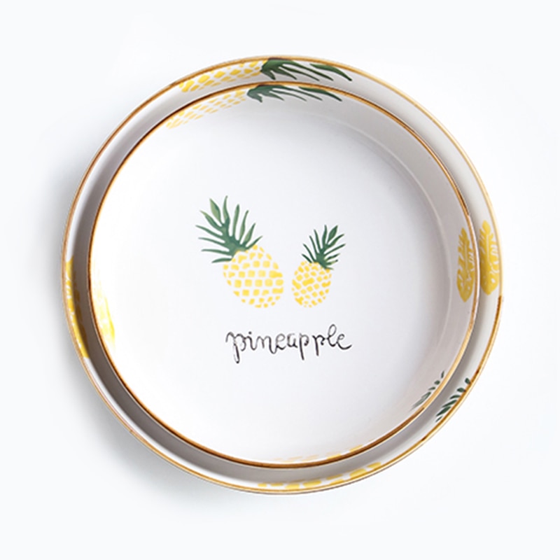 gusonse Household Steak Plate Microwave Baking Plate Ceramic Plate Oven Special