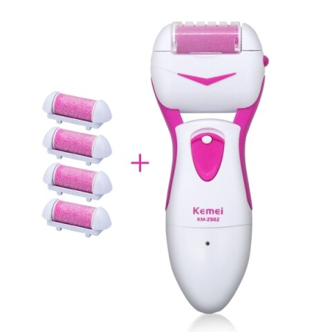 Kemei electric callus remover Top Electric Pedicure Tools Foot Care Tool Pedicure Velvet Smooth Machine Callus Foot file: 4 extra