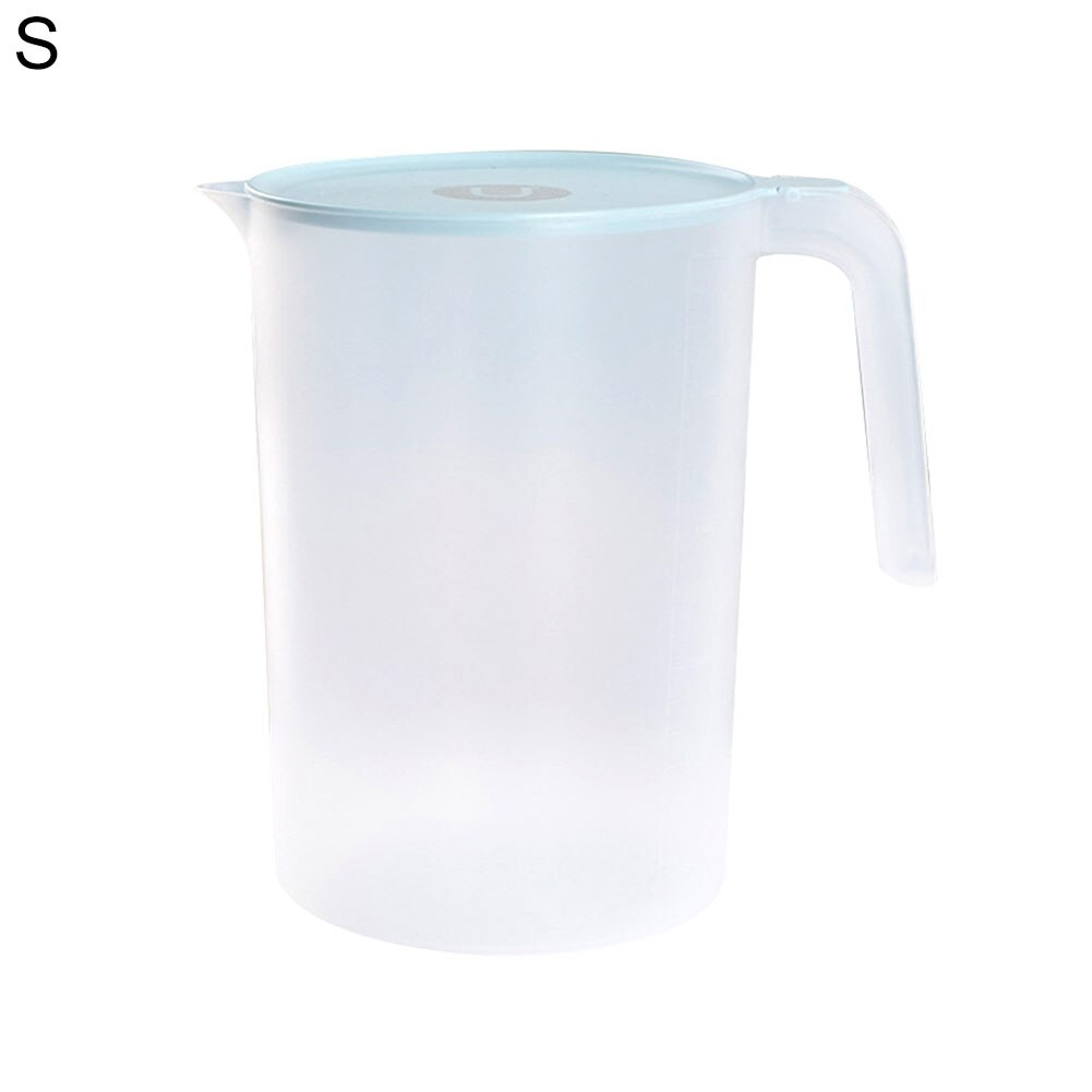 Large Capacity Beverage Storage Container Heat Resistant Cold Water Jug Plastic Juice Pitcher Household Tea pot Kettle with Lid: Blue 2000ml