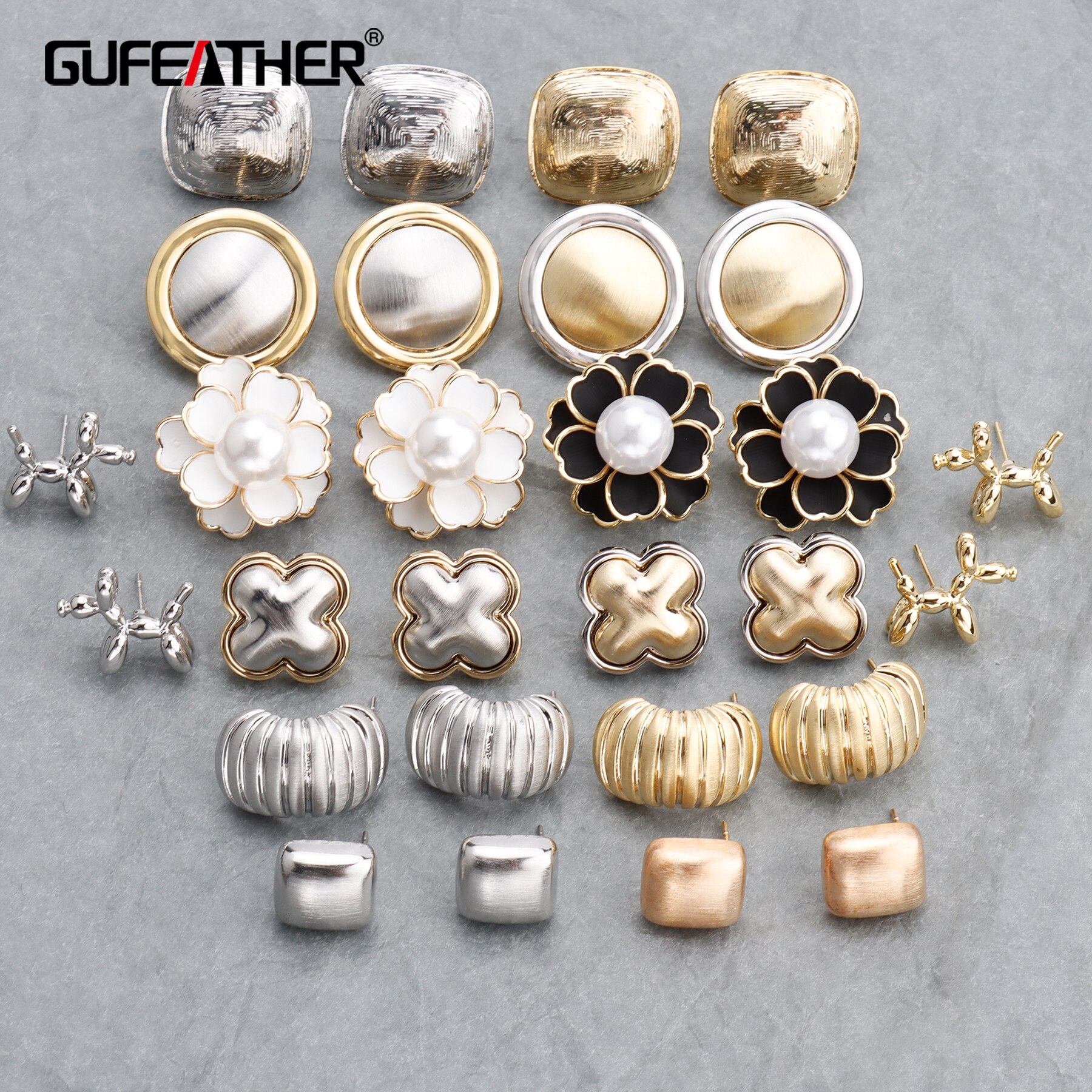 GUFEATHER M704,jewelry accessories,18k gold plated,0.3 microns,925 silver needle,jewelry making,handmade,diy earrings,3pairs/lot