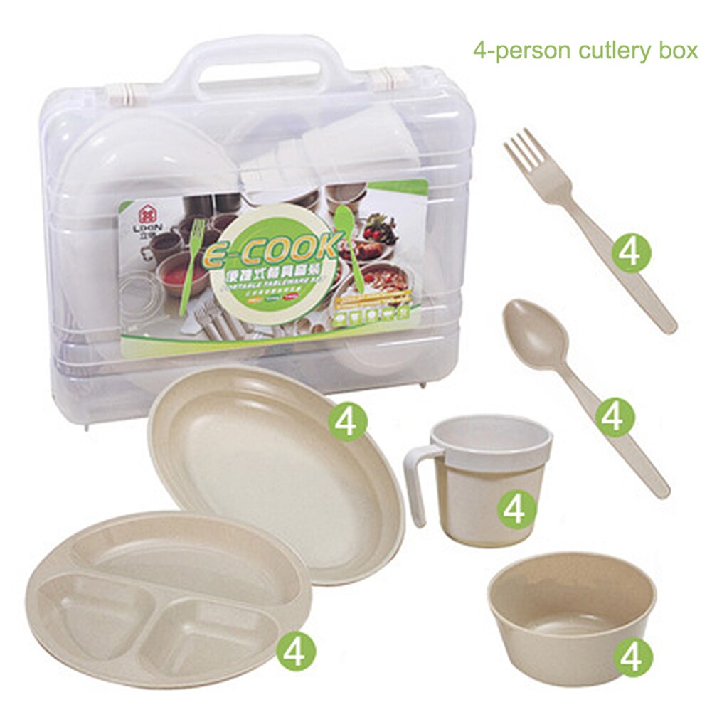 12 / 24 st picknick camping utomhus plast återanvändbara porslin rätter set utomhus porslin för picknick vandring bekvämt resande: 24 st