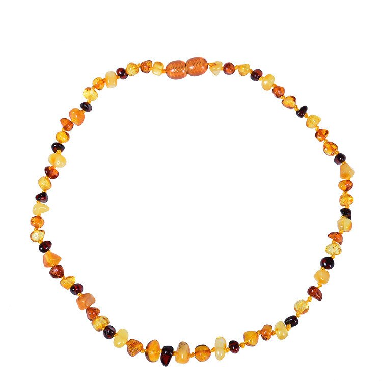 Collar de cuentas de ámbar Natural del Mar bático, cadena Molar para dentición de bebé, abalorio para niños, joyería de , seguridad, saludable y respetuosa con el medio ambiente: Multicolor amber