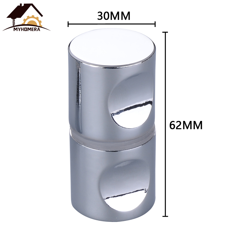 Myhomera dörrhandtag glasdörrknopp passar 10-80mm tjocka dörrdragare push badrum duschkabin handtag låda silver borstad: Silver 30mm skruv