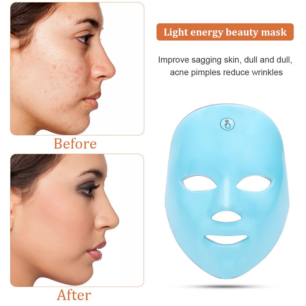 7 Colors Light LED Facial Mask Phototherapy Skin Rejuvenation LED Mask Anti Acne Whitening Wrinkle Removal Mask Face Care Beauty